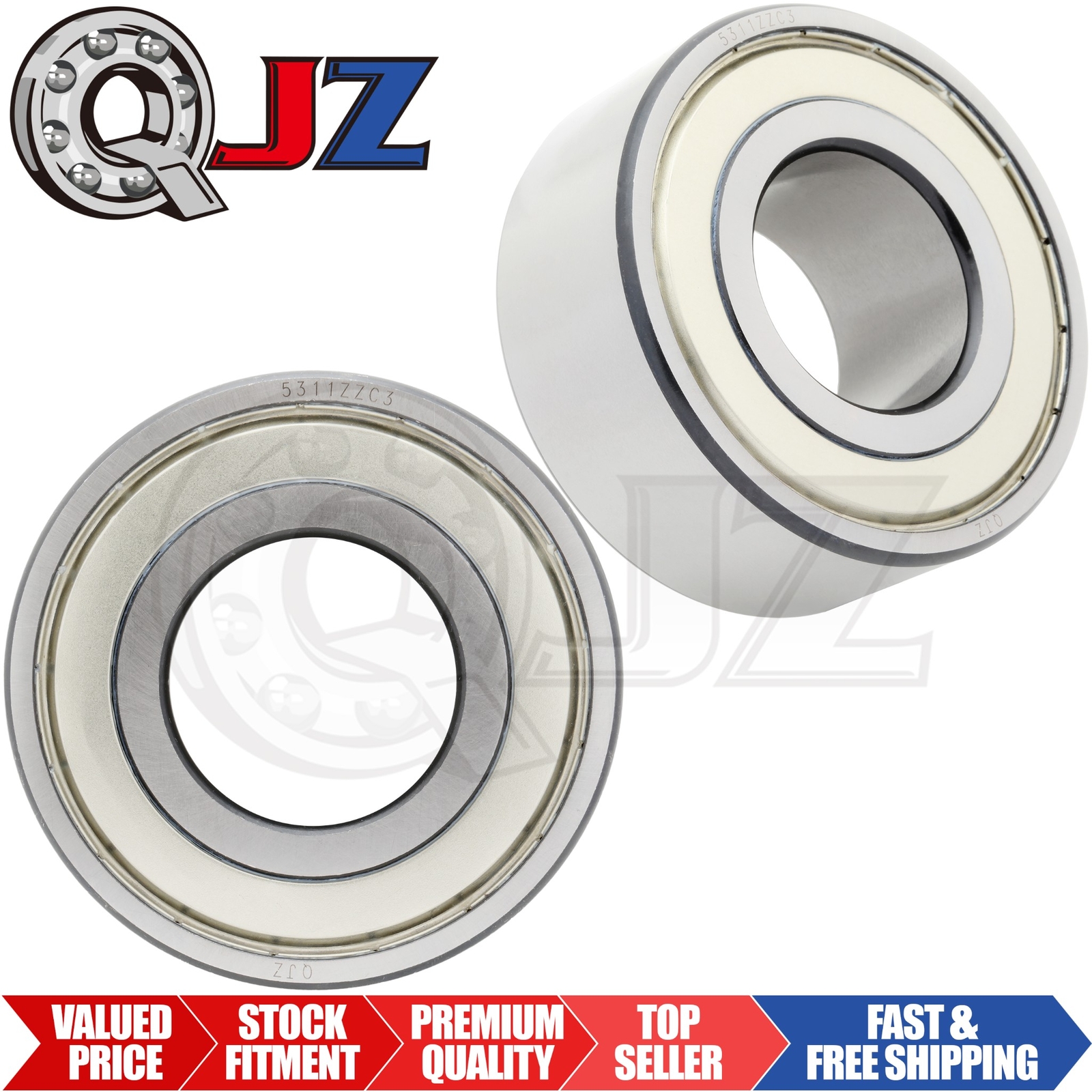 [Qty.2] 5311-ZZ New Angular Contact Ball Bearing [55mm ID x 120mm OD x 49.2mm W]