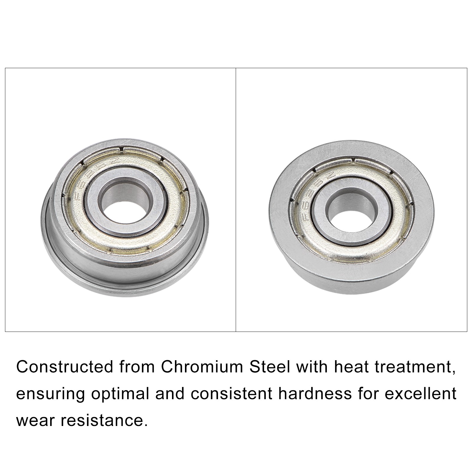 5Pcs Chromium Steel Shielded Flange Ball Bearing F625ZZ, 5mm x 16mm x 5mm