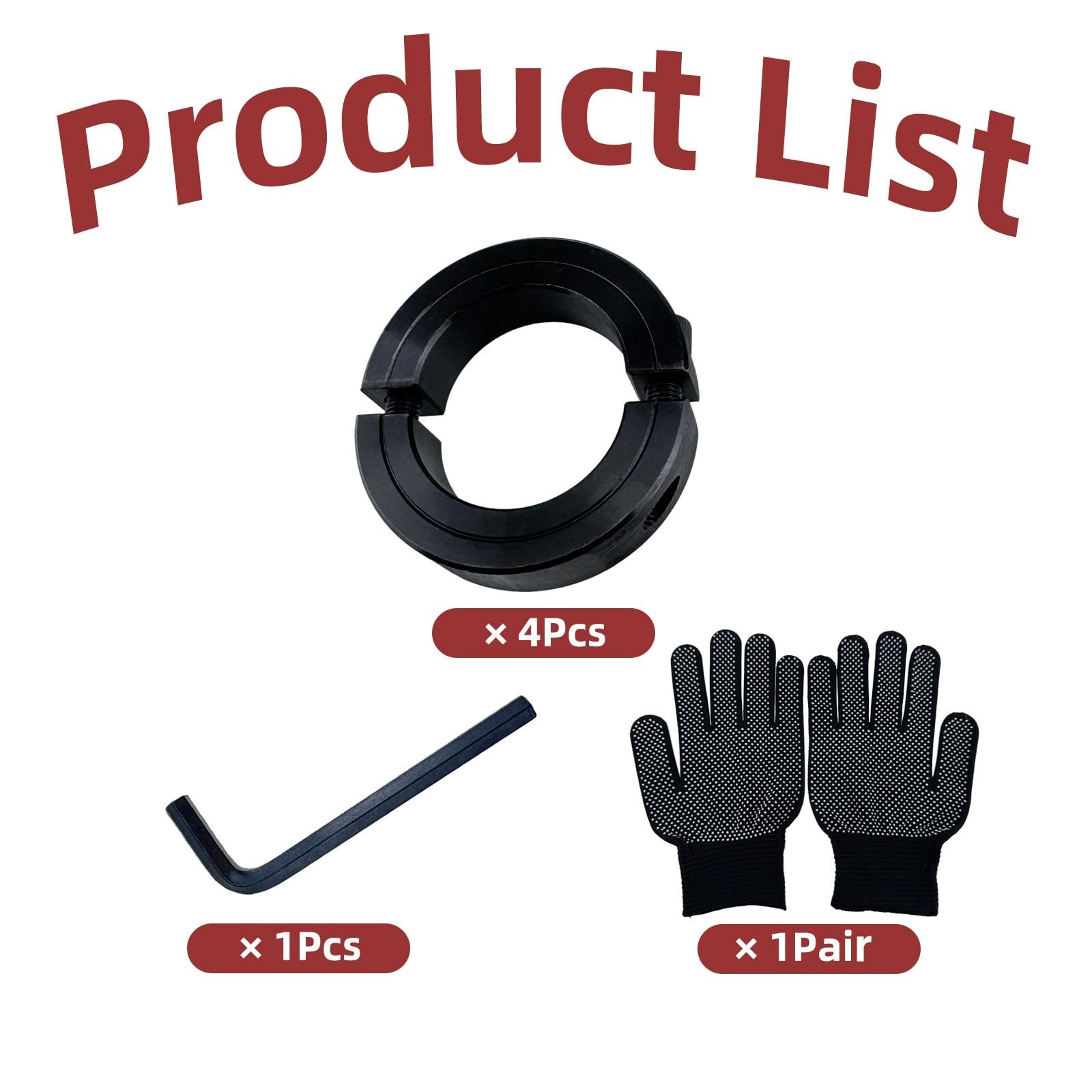 2″ Bore 3″ OD Double Opening Clamp-On Set Screw Collar with Black Oxide Coati…