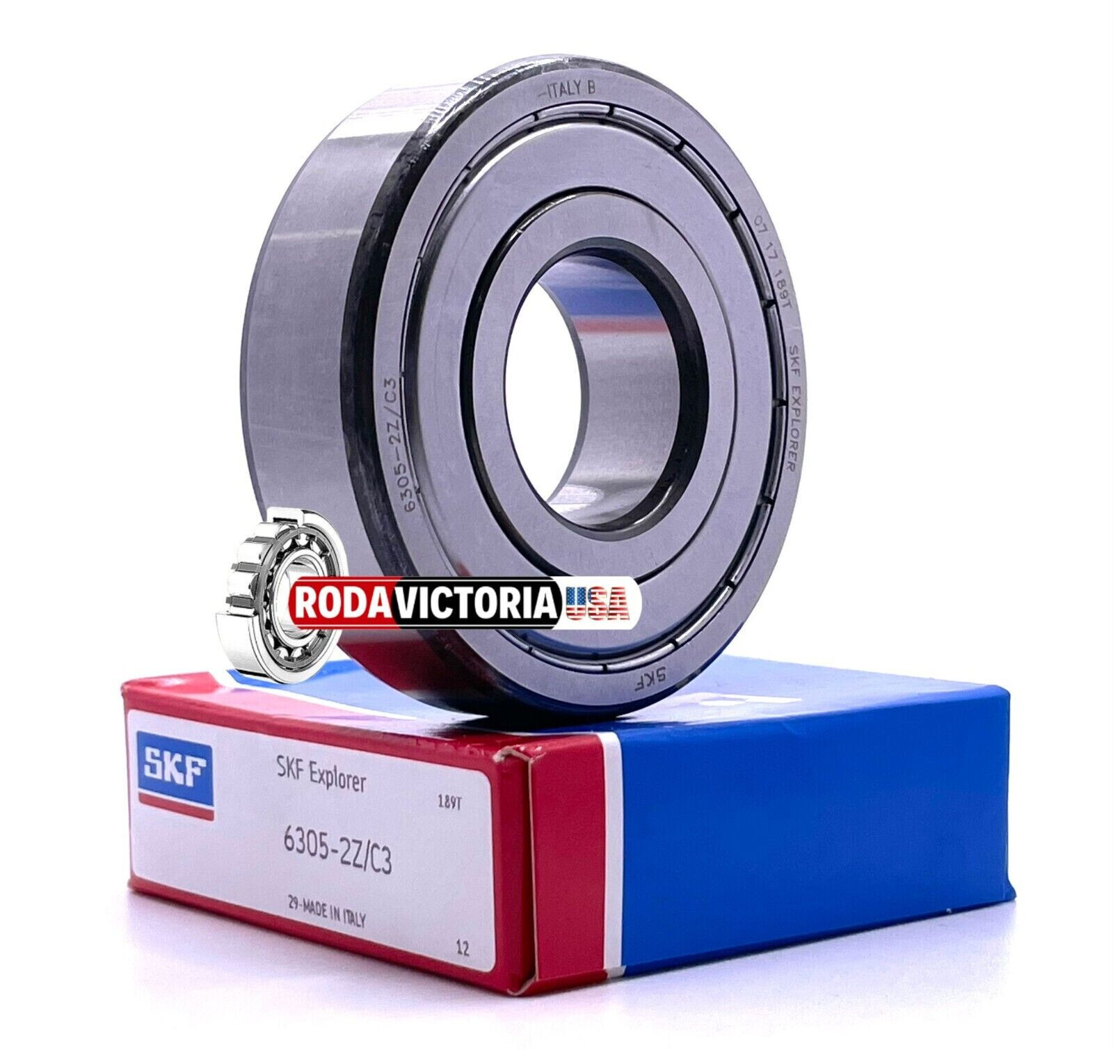 SKF 6305 ZZ C3 DEEP GROOVE BALL BEARING, METAL SHIELDED 25x62x17 mm