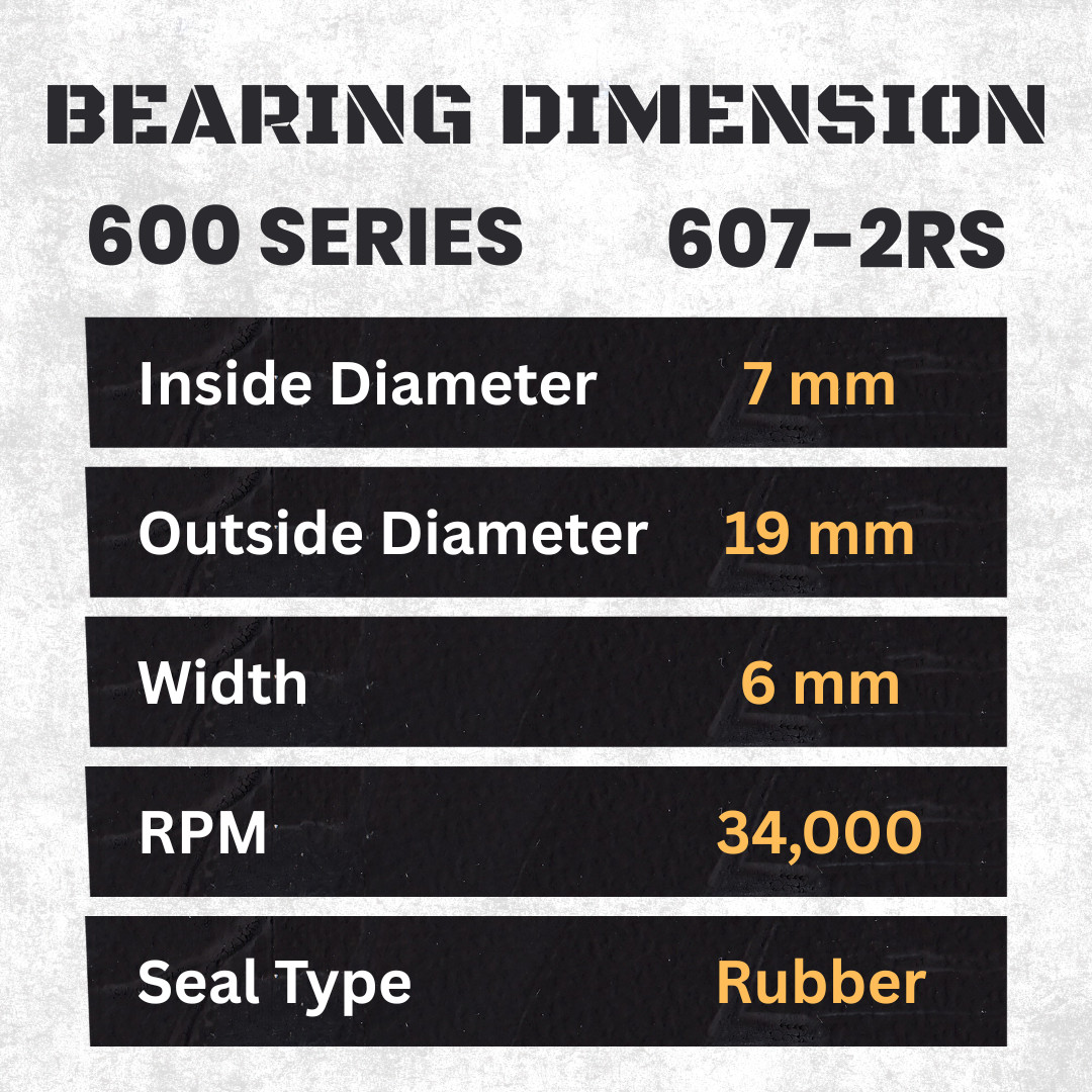 20 pcs BearMAX 607-2RS E 7x19x6mm Rubber Seal Deep Groove Ball Bearings 6072RS