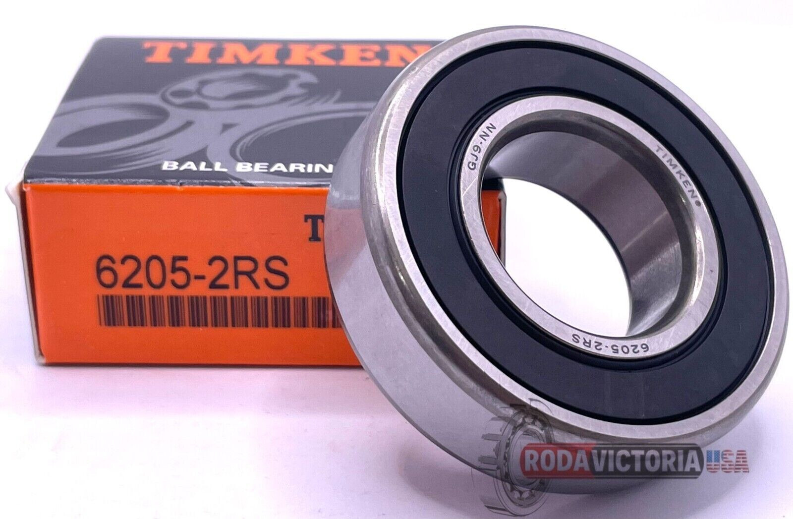 QTY. 02 TIMKEN 6205 2RS DEEP GROOVE BALL BEARING, RUBBER SEALED 25x52x15mm