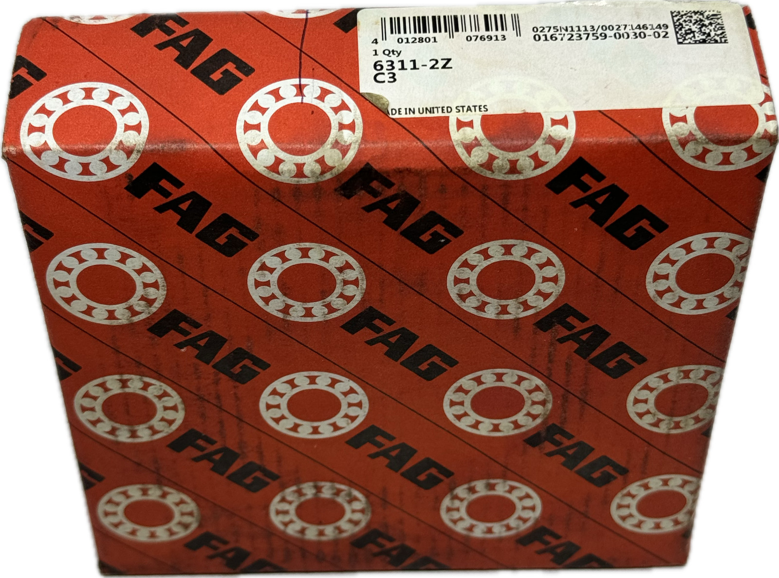 FAG 6311-2Z-C3 METAL SHIELDED DEEP GROOVE BALL BEARING 55MM X 120MM X 29MM NEW