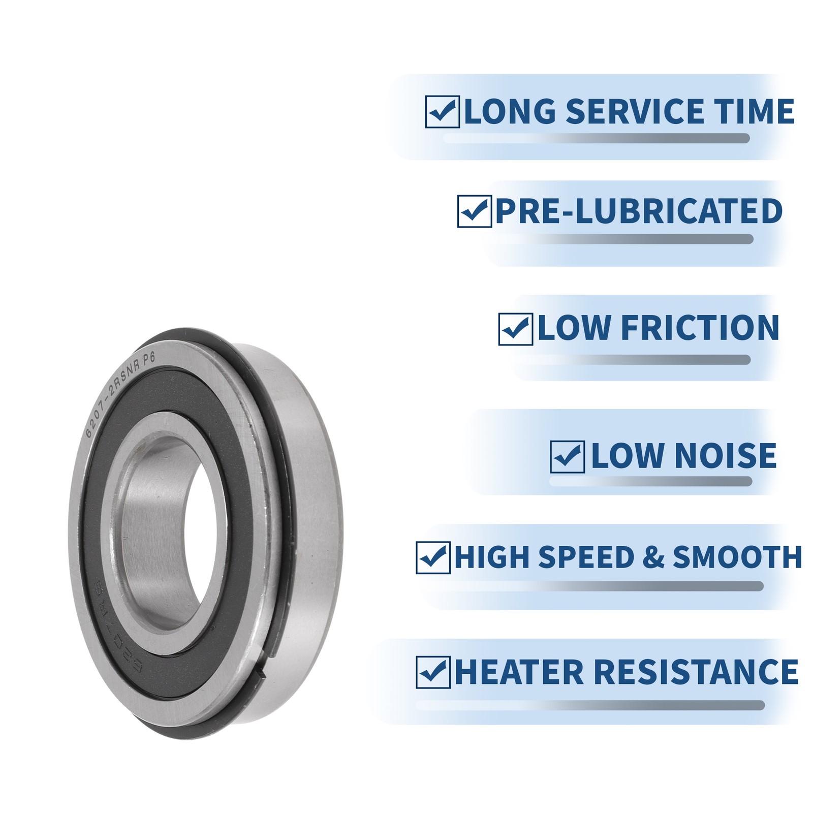 6207NR2RS Deep Groove Ball Bearings 1.38″x2.83″x0.67″ Scooter Skateboard Wheel