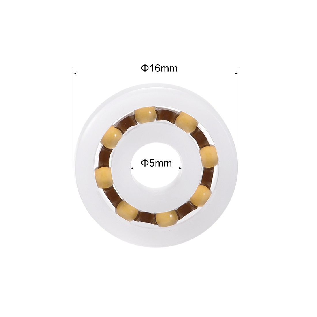 POM625 Plastic Bearings 5x16x5mm Glass Ball Nylon Cage 5pcs