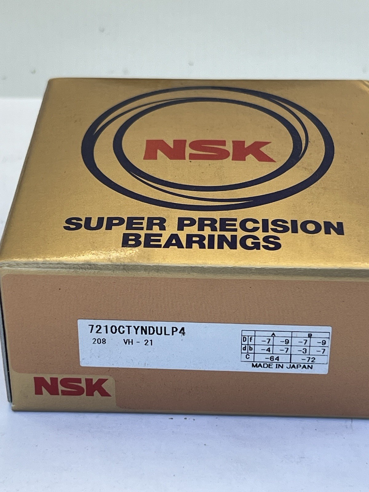NSK 7210CTYNDULP4 Super Precision Angular Contact Bearing Set (Pair)