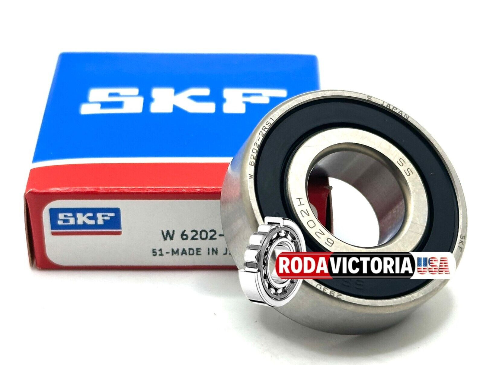 SKF W6202 2RS1 STAINLESS STEEL BALL BEARING, RUBBER SEALED 15x35x11mm