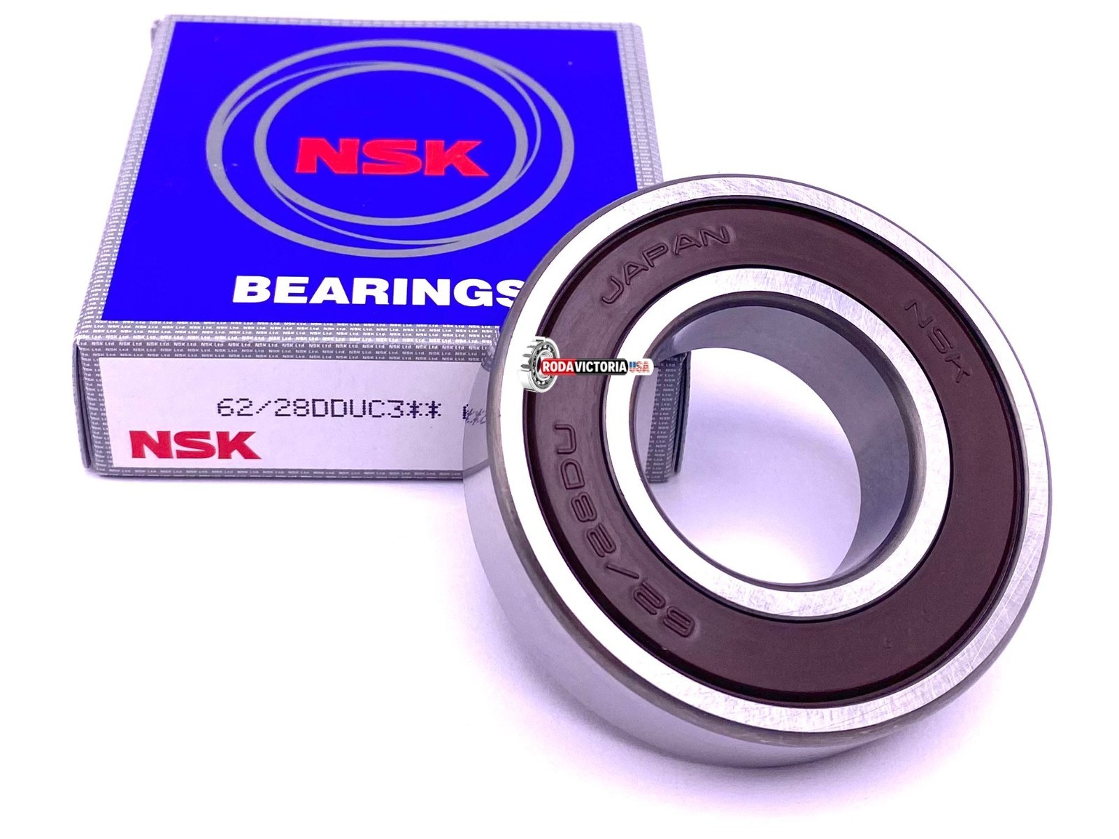 NSK 62/28 DDU C3 Deep Groove Ball Bearing, Rubber Sealed 62/28-2RS 28x58x16 mm