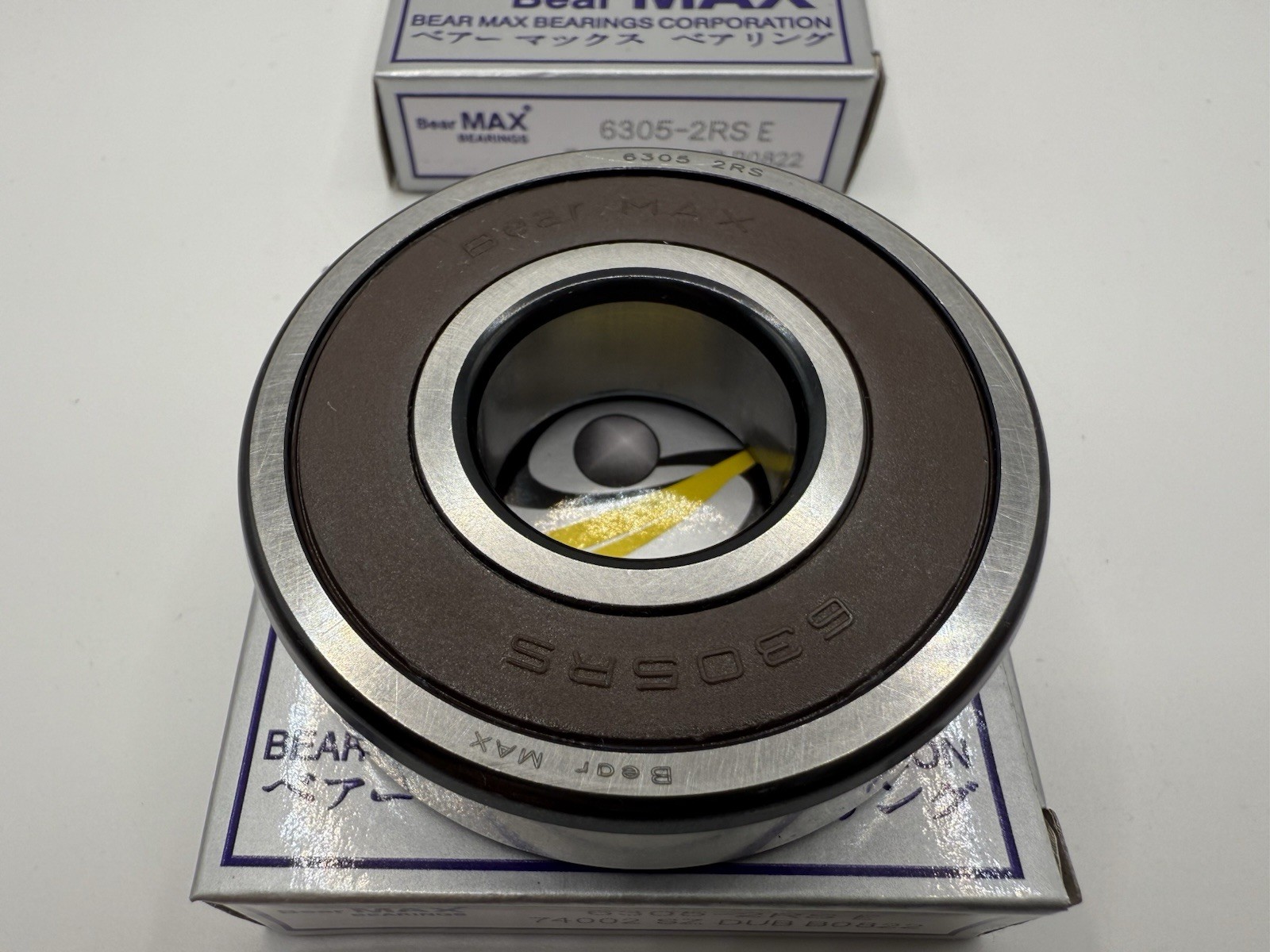 2 pc BearMAX 6305-2RS E 25x62x17mm Rubber Seal Deep Groove Ball Bearings 63052RS