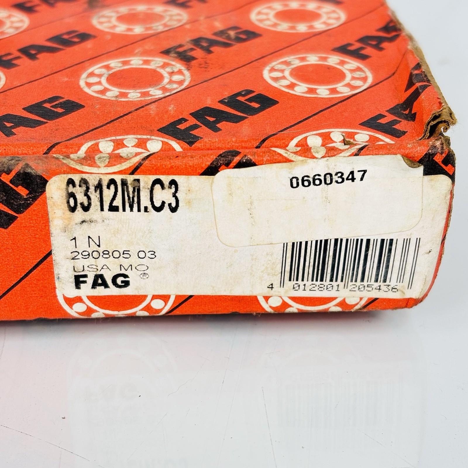 FAG 6312M.C3 Deep Groove Ball Bearing – New Spare Industrial Bearing