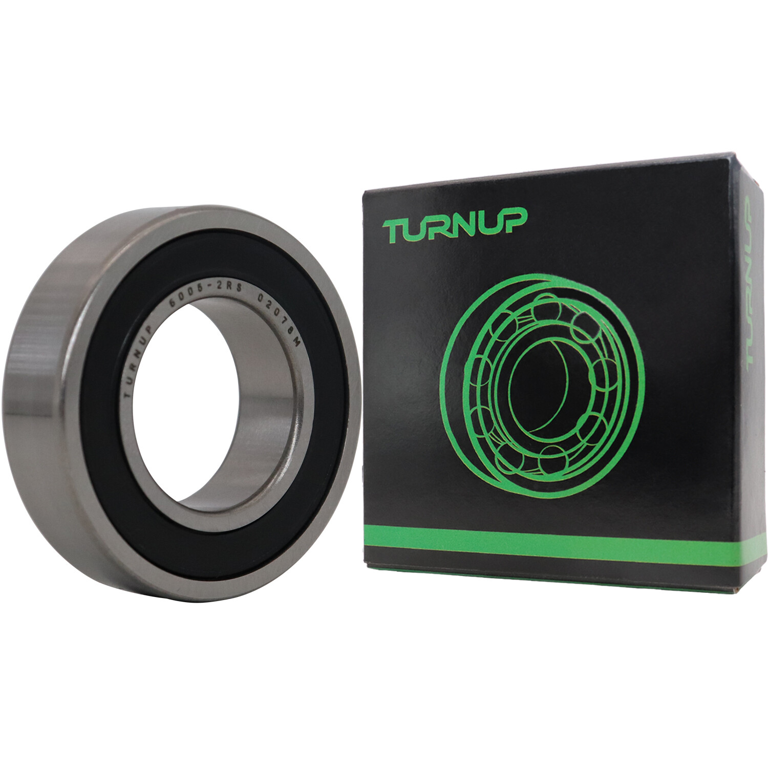 (2 PACK) USA TURNUP 6005-2RS 25X47X12MM Double Rubber Seal Ball Bearings