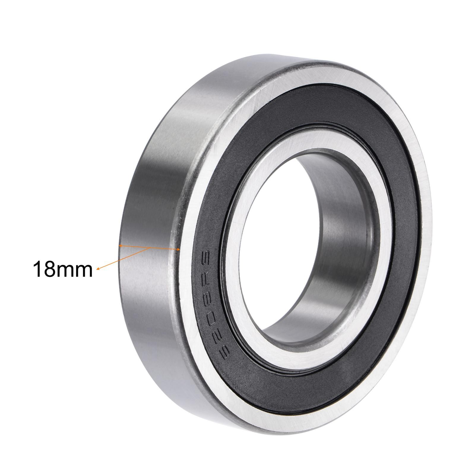 6208-2RS Deep Groove Ball Bearings 40x80x18mm Double Sealed Chrome Steel 2pcs