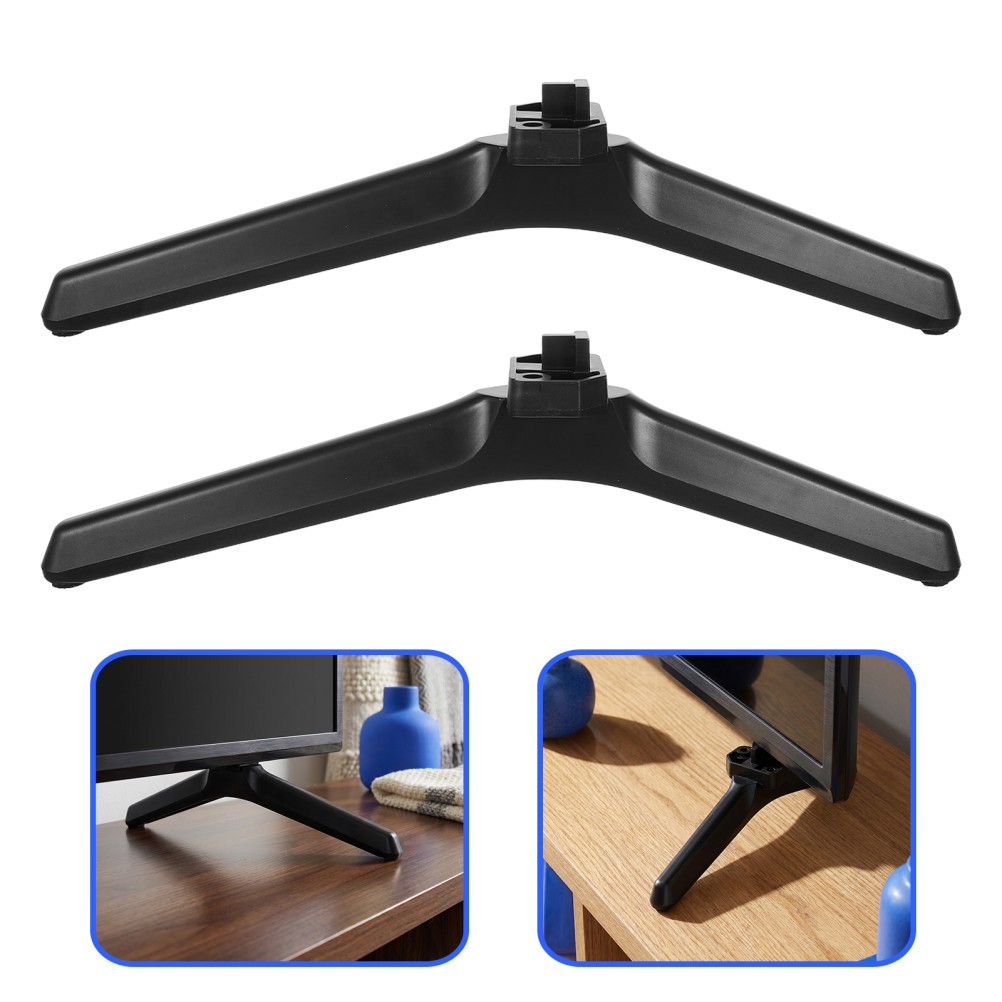1 Pair Reusable TV Stand Replacement Base Legs for Flat Screen TV Black