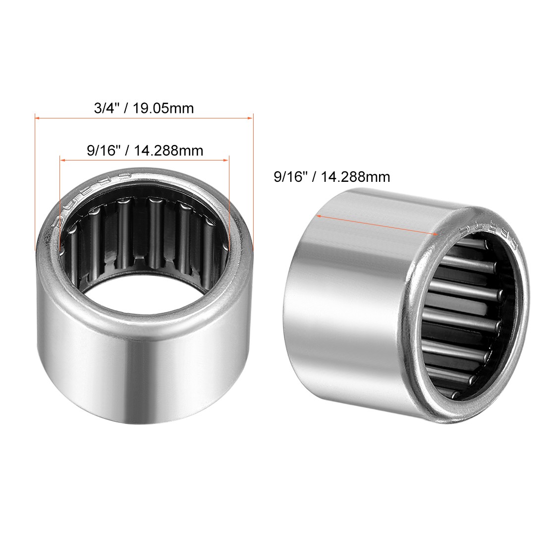 SCE99 Needle Roller Bearings Open End 9/16″ Bore 3/4″ OD 9/16″ Width 5pcs