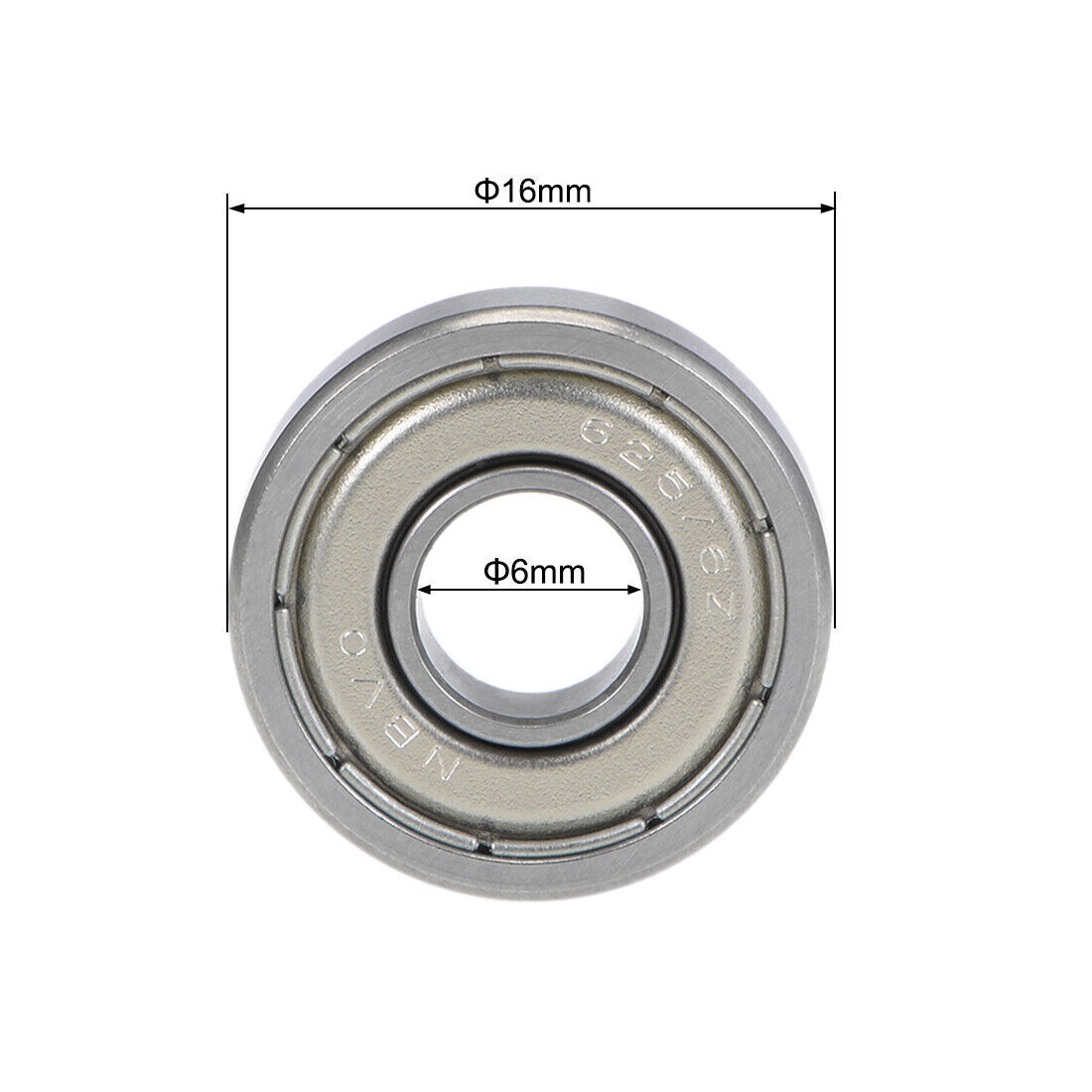 2pcs R1660ZZ Ball Bearings 6x16x5mm Double Shielded Chrome Steel