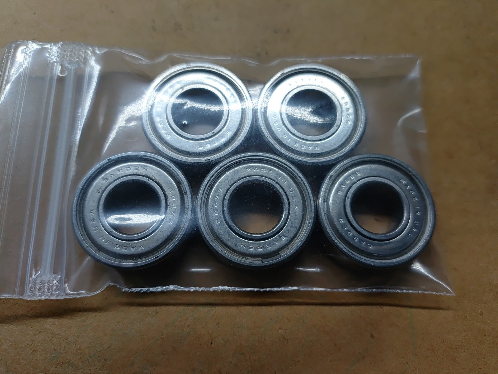 (5) Barden SR6SS Precision Bearing Double-Shield 3/8″ x 7/8″ x 9/32″ Made in USA
