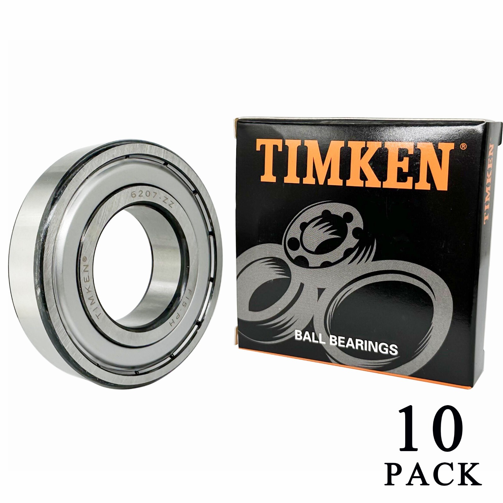 10PACK TIMKEN 6207-ZZ 35X72X17MM Double Metal Seal Deep Groove Ball Bearings