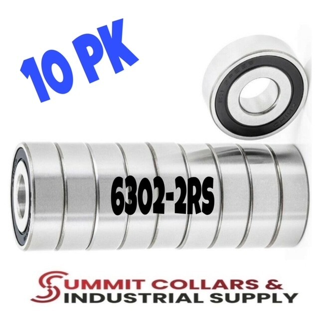 6302-2RS Ball Bearing Premium Rubber Sealed 15x42x13 mm (Qty 10)