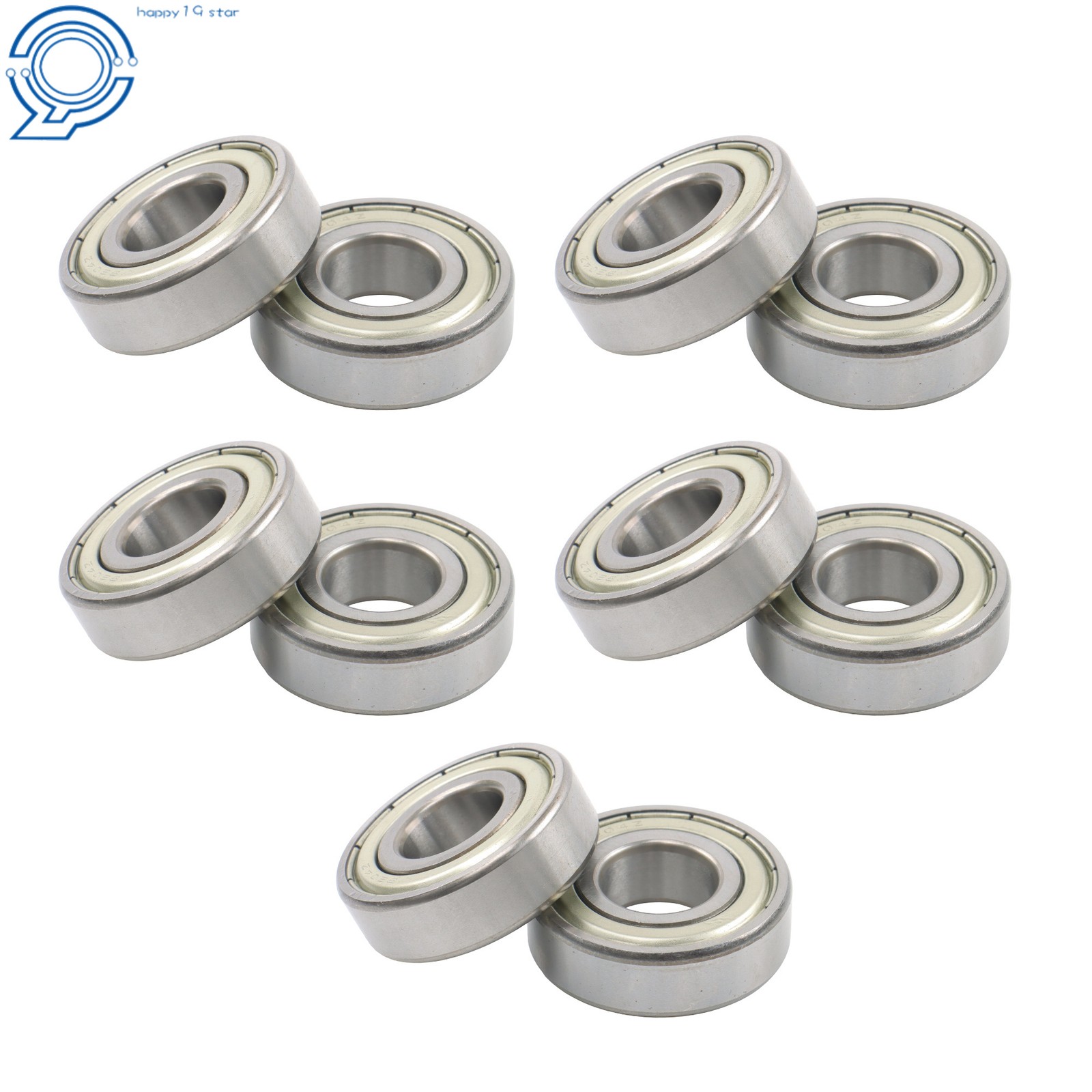 20x47x14mm Ball Bearing 6204-ZZ 10 Pcs Double Shielded Precision Steel