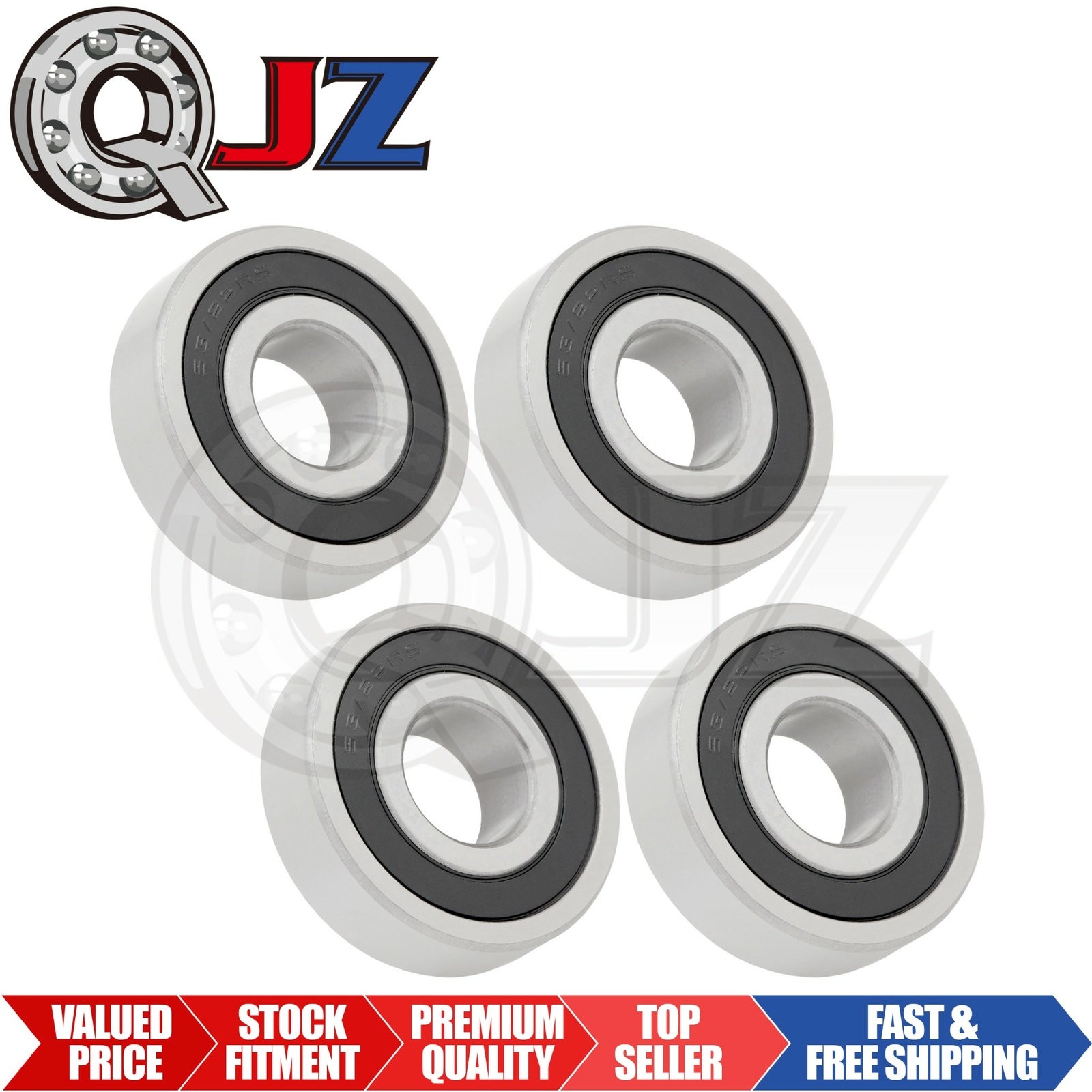 [Qty.4] 63/22-2RS Deep Groove Radial Ball Bearing [22mm ID x 56mm OD x 16mm W]