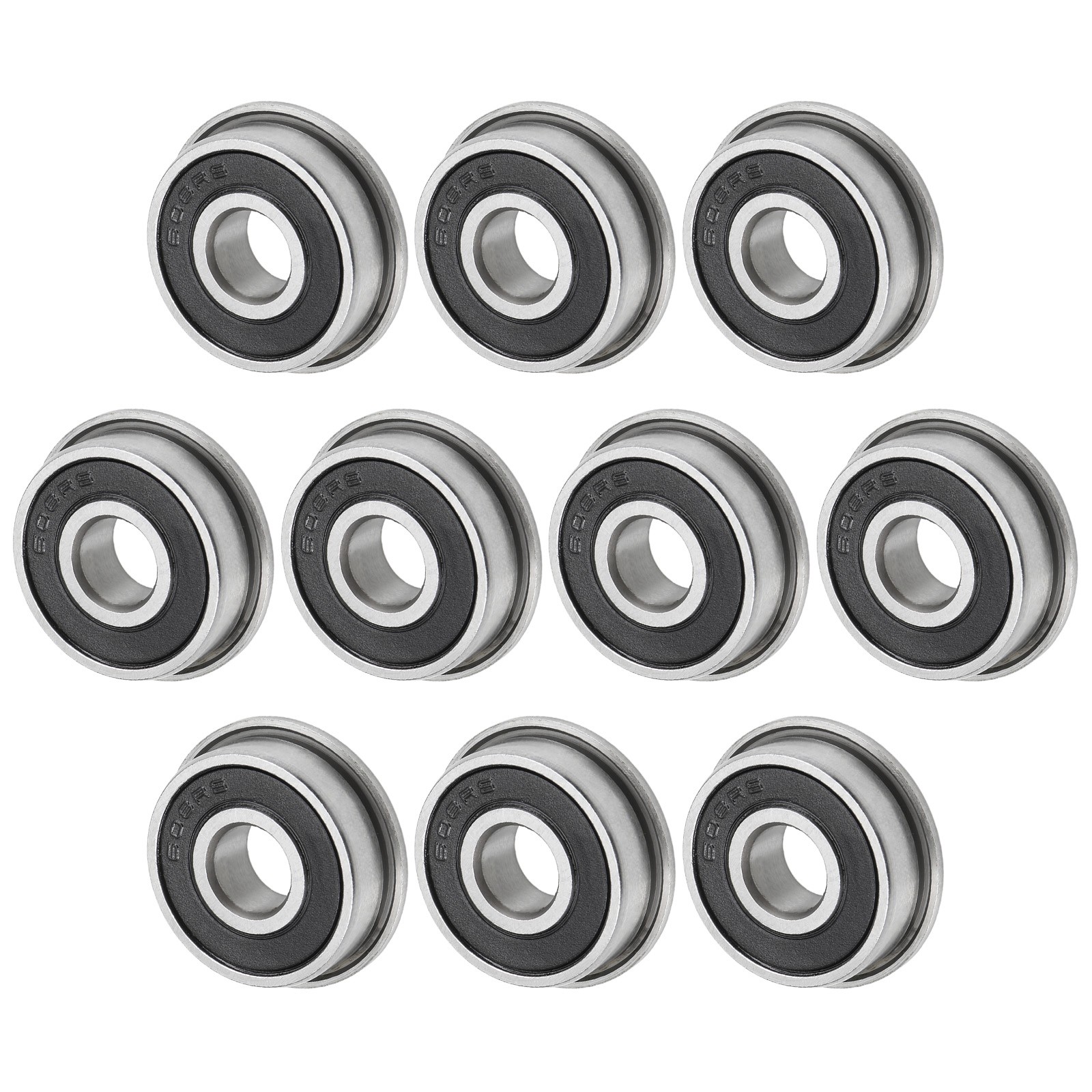 10pcs F608-2RS Ball Bearings with Flange, 8x22x7mm for Chrome Steel