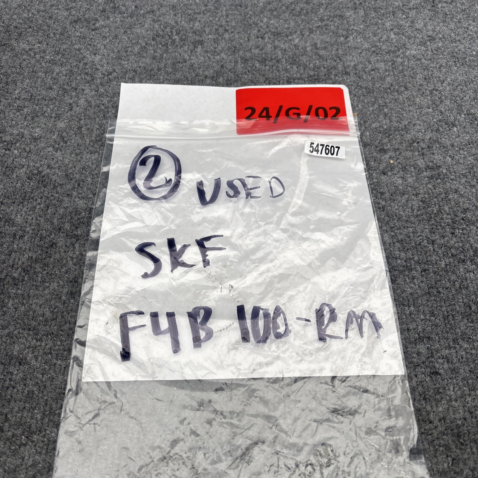 Lot of 2 – SKF F4B-100-RM Square Flange Block Bearing 1″ Bore 4 Bolt Cast Iron