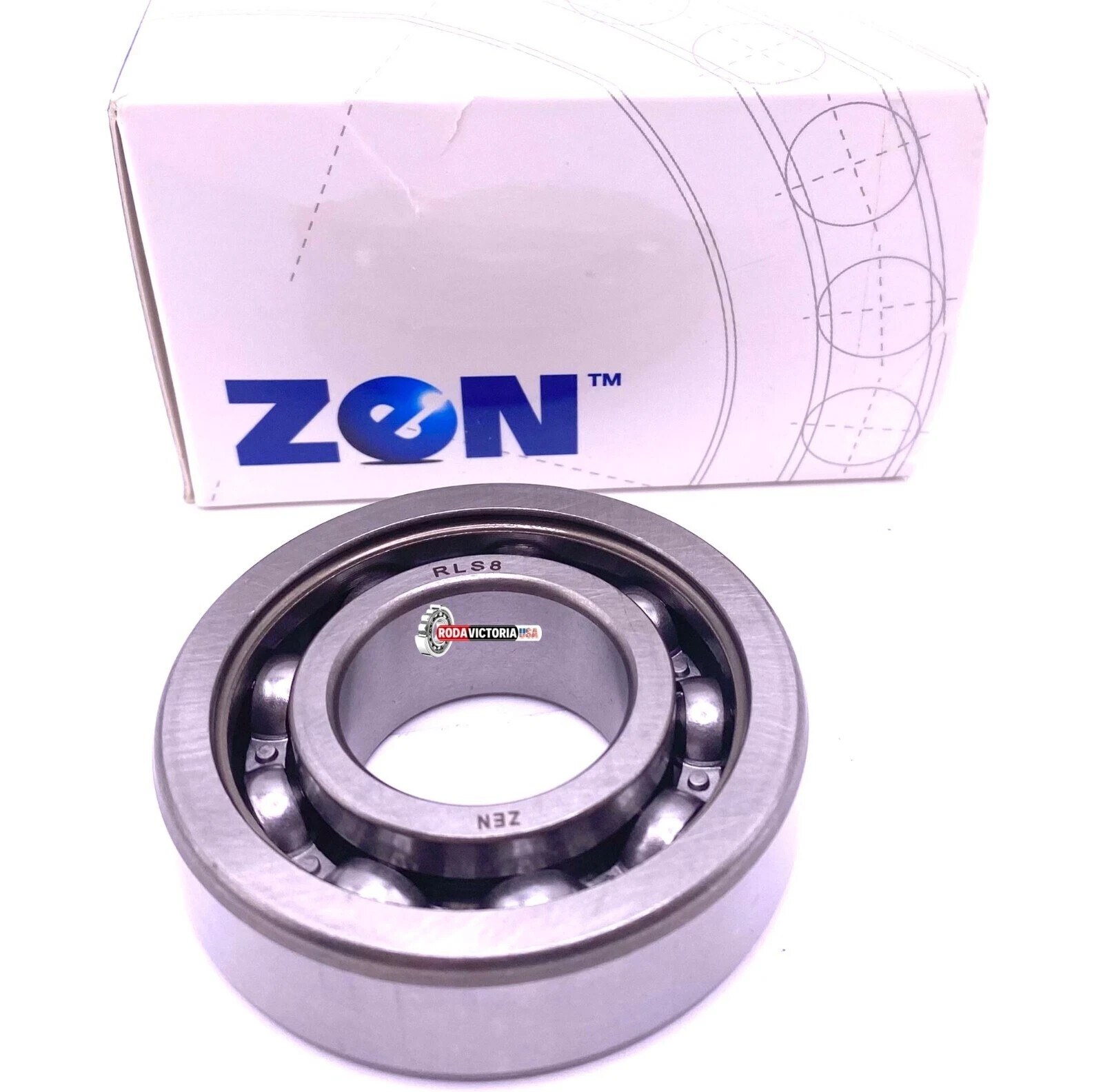 ZEN RLS8 Deep Groove Ball Bearing, Open Type, No Seals 25.40×57.15×15.875 mm