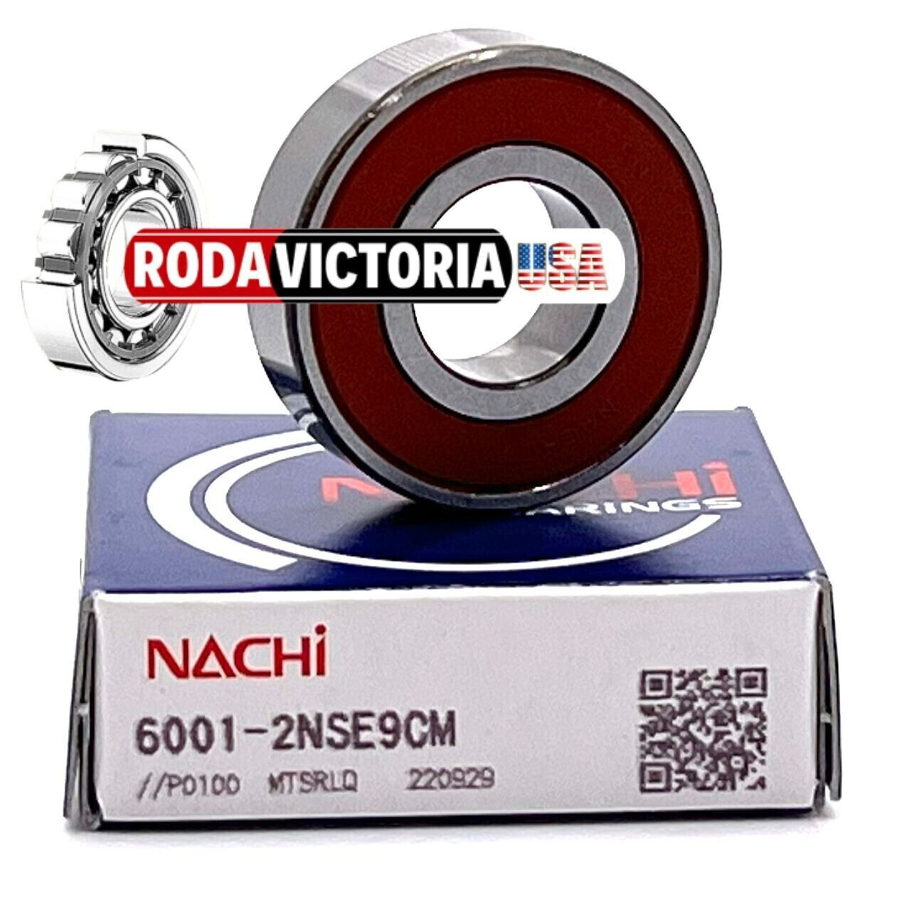NACHI 6001 2NSE9 CM DEEP GROOVE BALL BEARING, RUBBER SEALED 12x28x8mm 6001-2RS