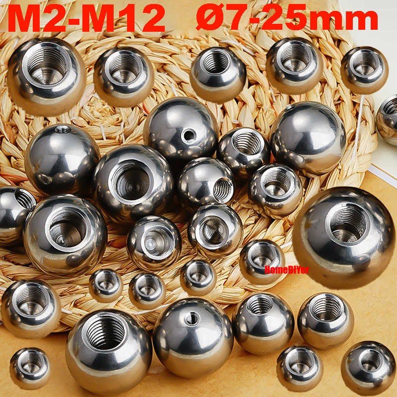 M2-M12 Thread Blind Hole Stainless Steel Balls Solid Metal Bearing Ball Ø7-25mm
