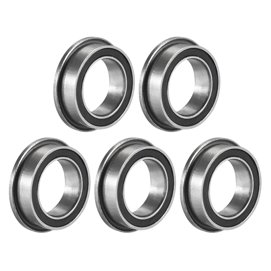 5pcs MF128-2RS Flange Ball Bearing 8x12x3.5mm Sealed Chrome Steel Bearings