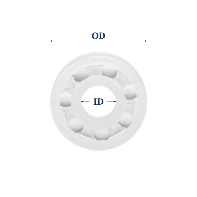 PP Plastic Bearing Glass Balls Corrosion Resistant ID 3~9mm OD 9~26mm W 3/4/68mm