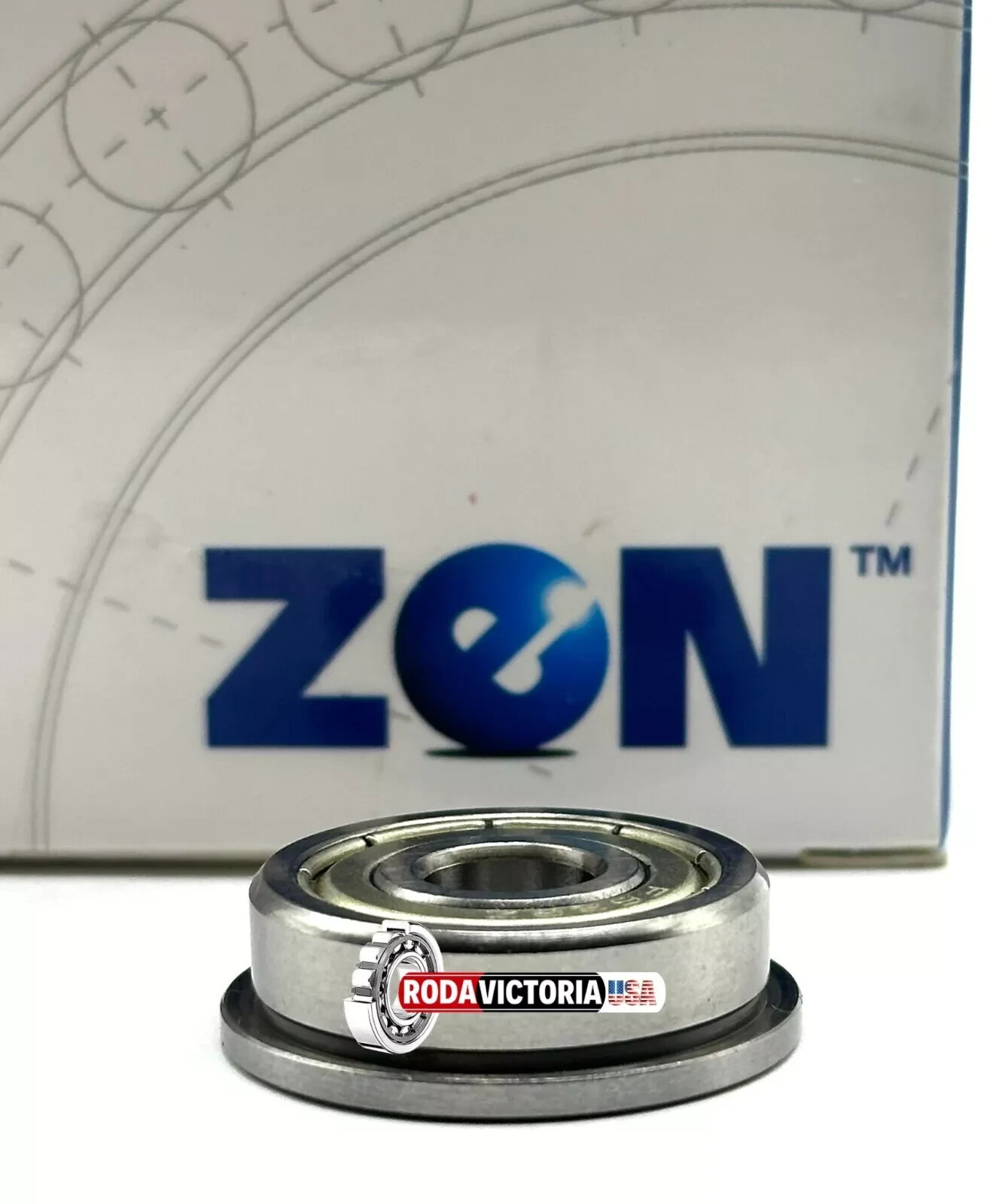 ZEN F625 ZZ Deep Groove Ball Bearing, Flange on outer ring 5x16x5 mm