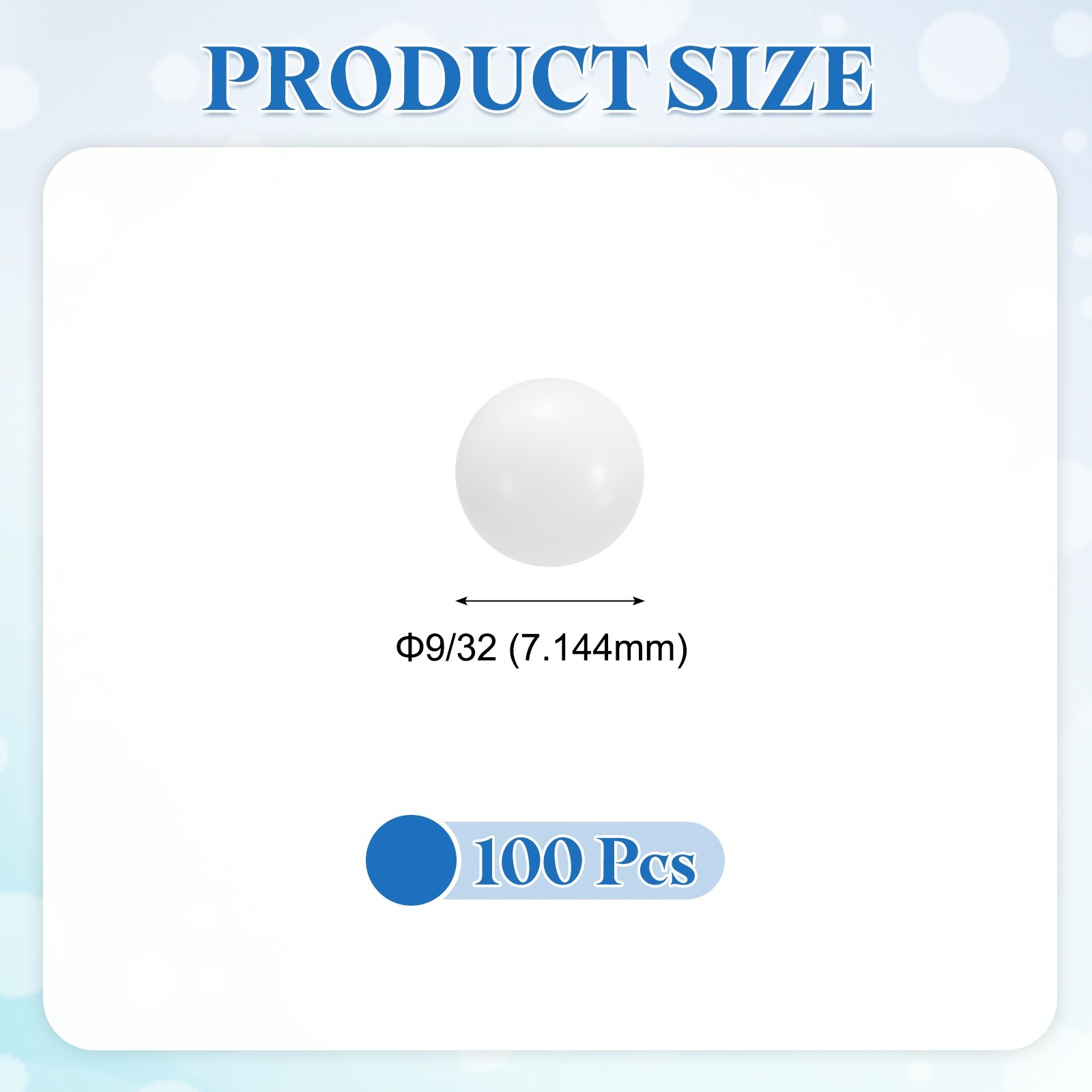 100pcs POM 9/32 7.144mm Bearing Balls for Solid Plastic Bearings