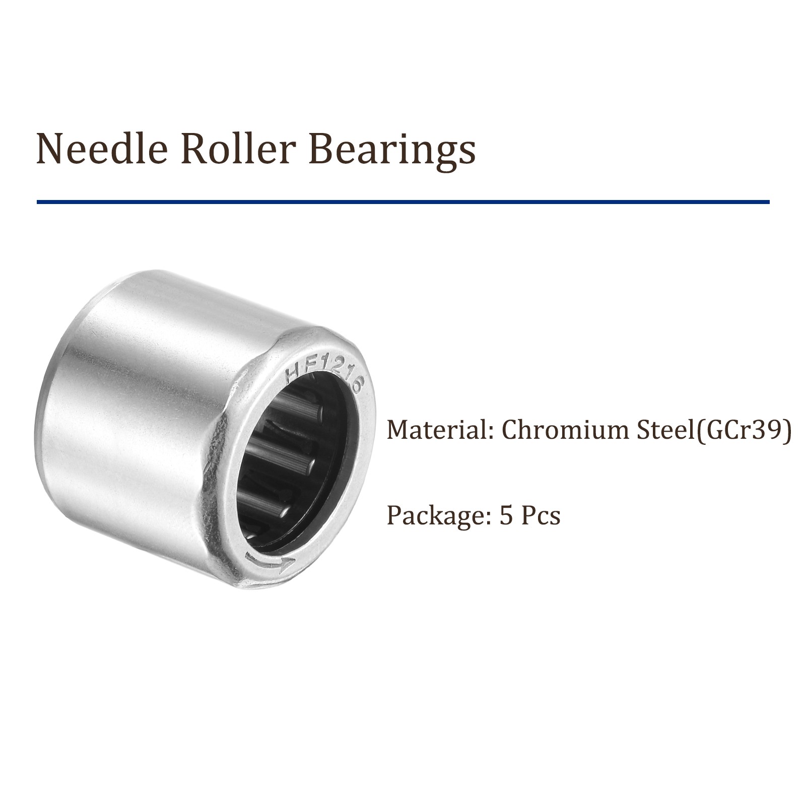 5pcs HF1216 Needle Roller Bearings-[12mm ID x 18mm OD x 16mm Width]