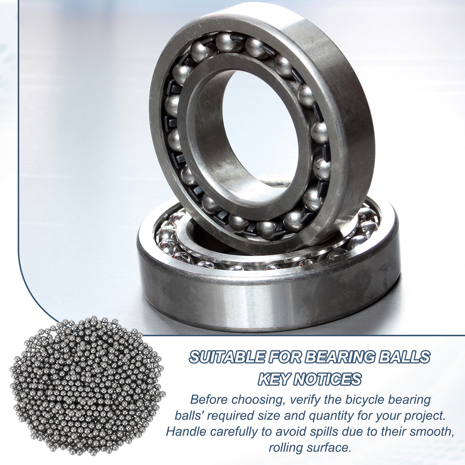 Precision Steel Ball 304 Stainless Steel Bearing Ball 0.5 mm & 1000 Pcs & Silver