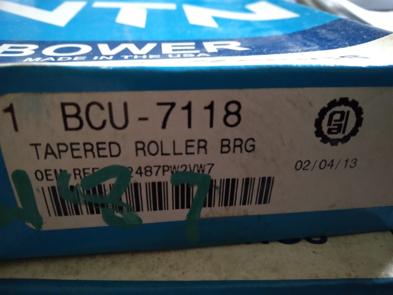 New PAI BCU-7118 Tapered Roller Bearing Cup 72487