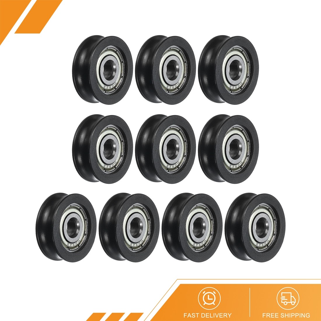 10pcs – U625ZZ Nylon Pulley U-Groove Ball Bearing 5x20x7mm U Groove Roller Wheel