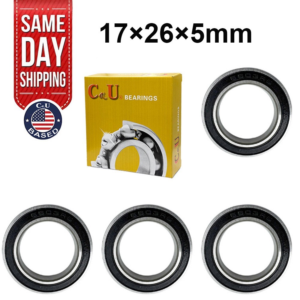 4Pcs CKU 6803-2RS 17x26x5mm Ultra Thin Dustproof Mini Sealed Ball Bearing