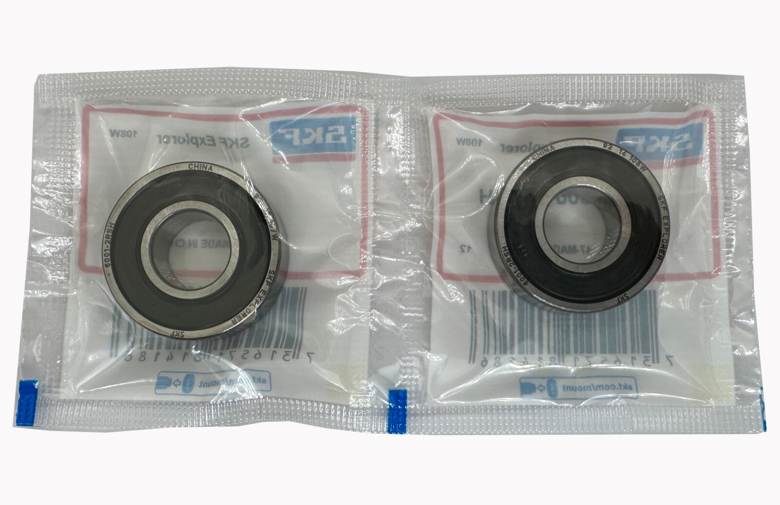 2PACK SKF 6001-2RSH 12X28X8MM Double Rubber Seal Ball Bearings 6001RS