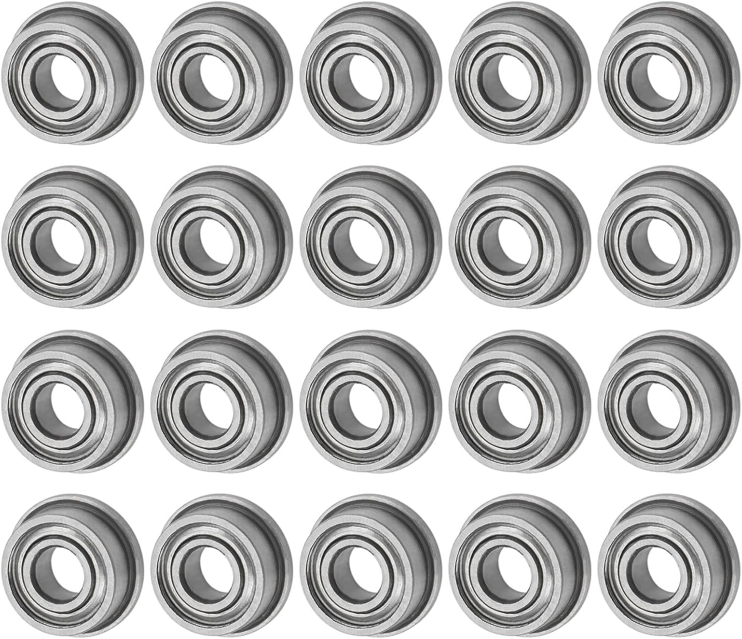 M METERXITY 20-Pack F683ZZ Flanged Ball Bearing, 3mm x 7mm x 3mm Double Metal Sh