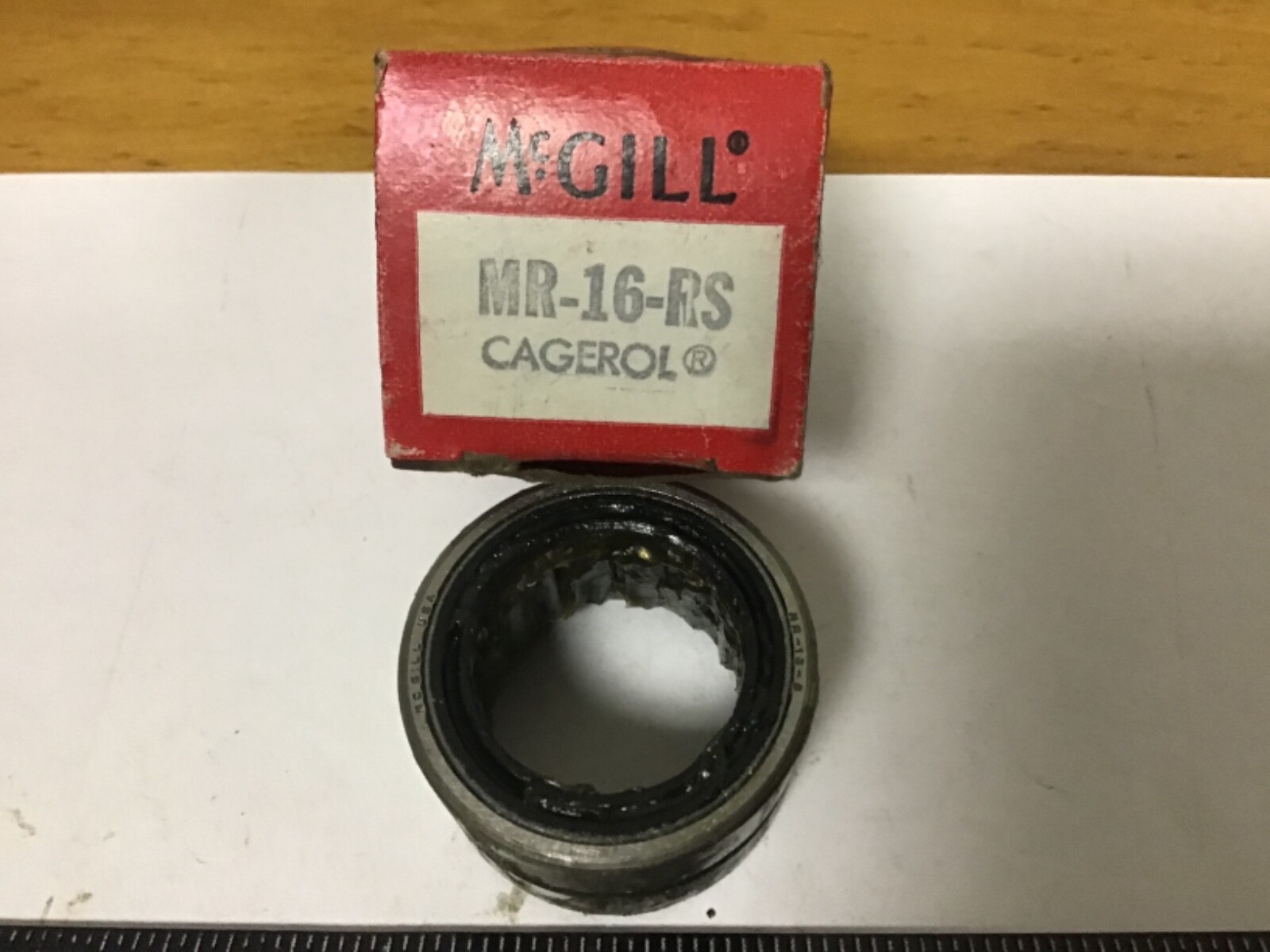 New. McGill MR-16-RS Needle Bearing, 1.000” Bore, 1.500” OD, 1.000” Width