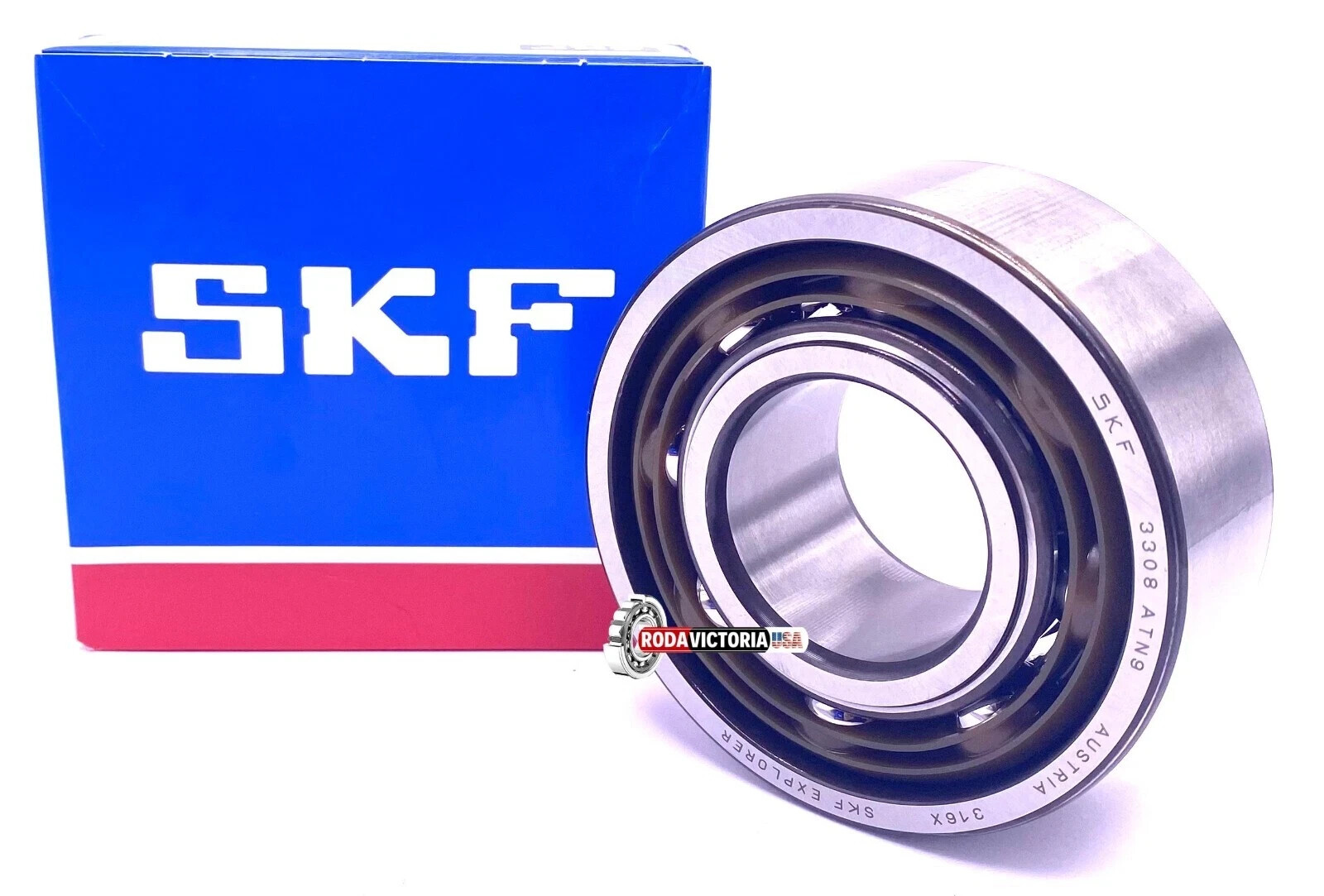 SKF 3308 ATN9 C3 Angular Contact Ball Bearing Double Row, No Seals 40x90x36.5 mm