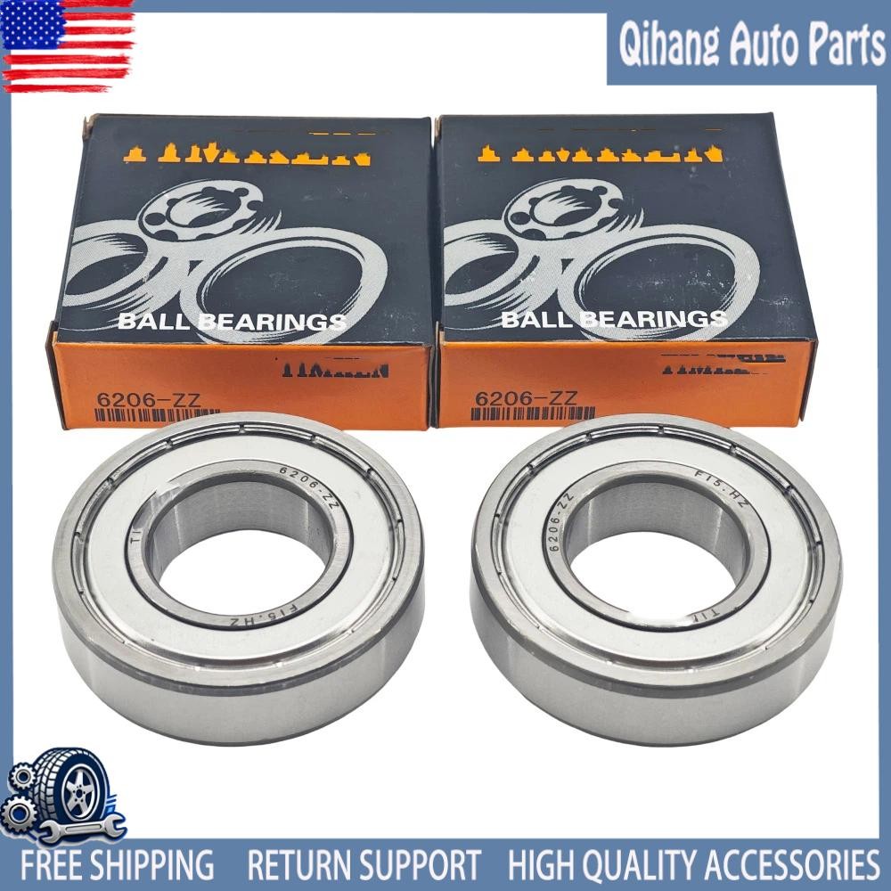 2PACK Fit For TIMKEN 6206-ZZ 30X62X16MM Double Metal Seal Bearings