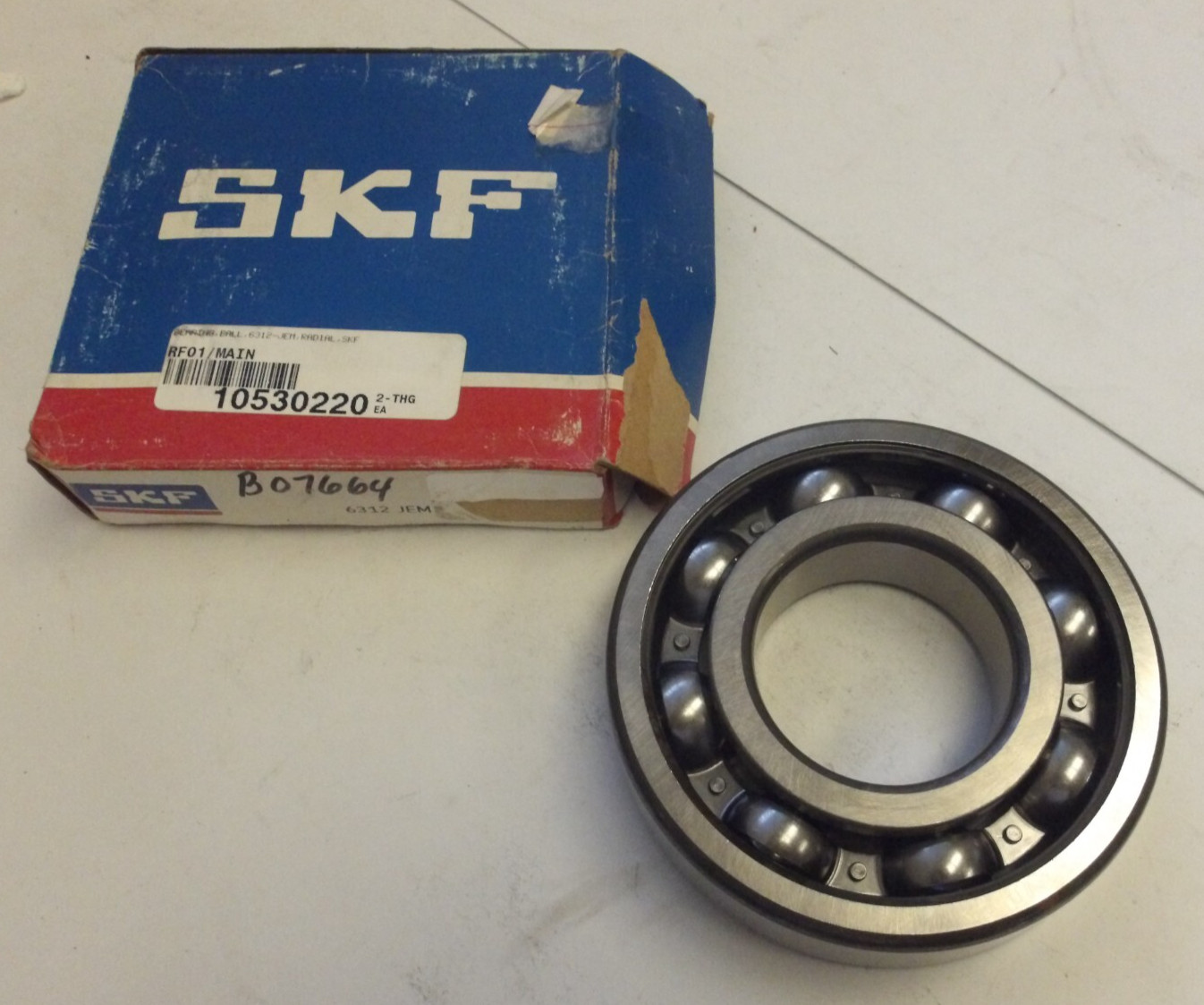 SKF 6312-JEM, SINGLE ROW DEEP GROOVE BALL BEARING BRAND NEW