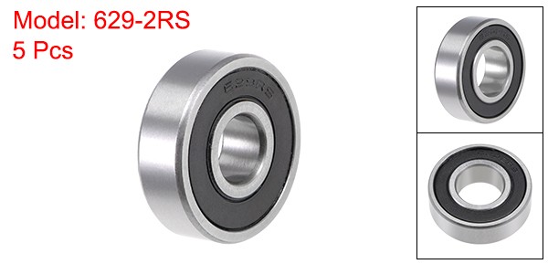 629-2RS Ball Bearing 9x26x8mm Double Sealed ABEC-3 Bearings 5pcs