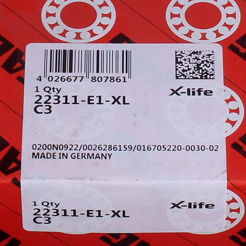 22311-E1-XL-C3 FAG/Schaeffler Technologies 55 x 120 x 43 mm SPHERICAL ROLLER …