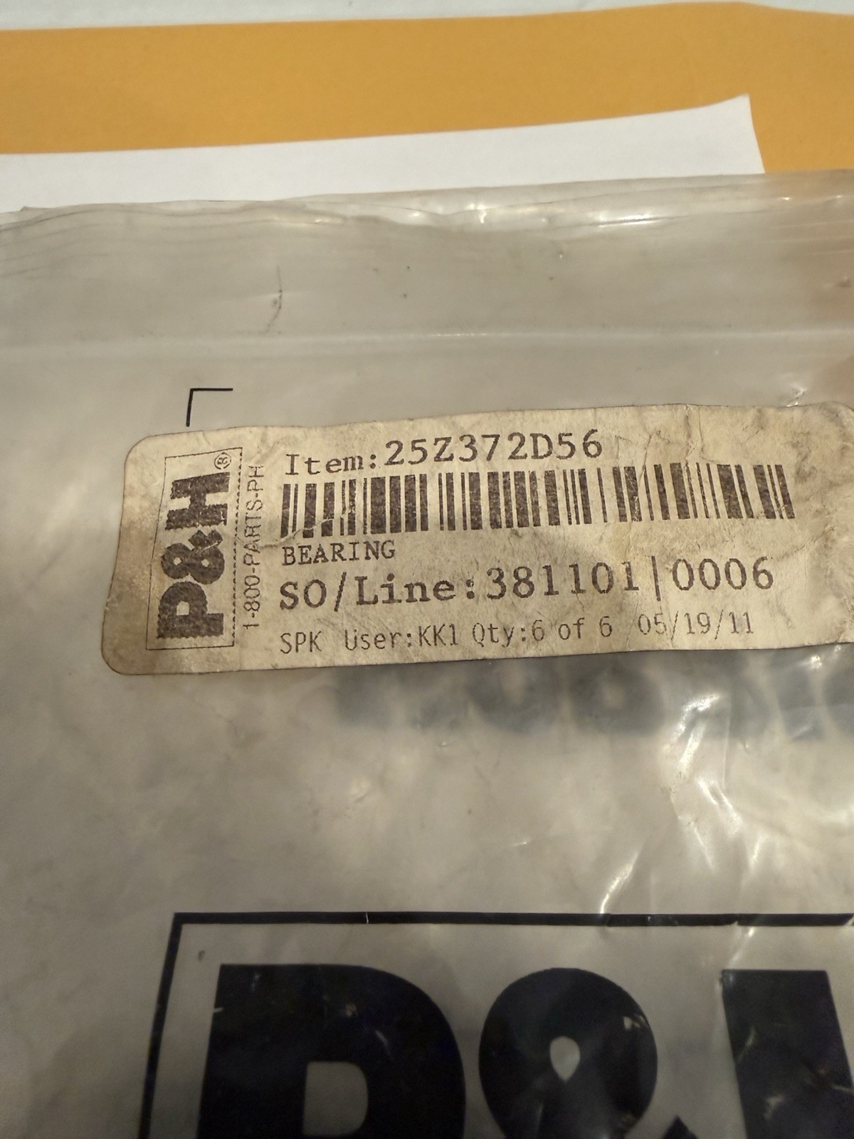 New IKO BR445628 Roller Bearing & Insert, P&H #25Z372D56, 2.250″ Insert ID