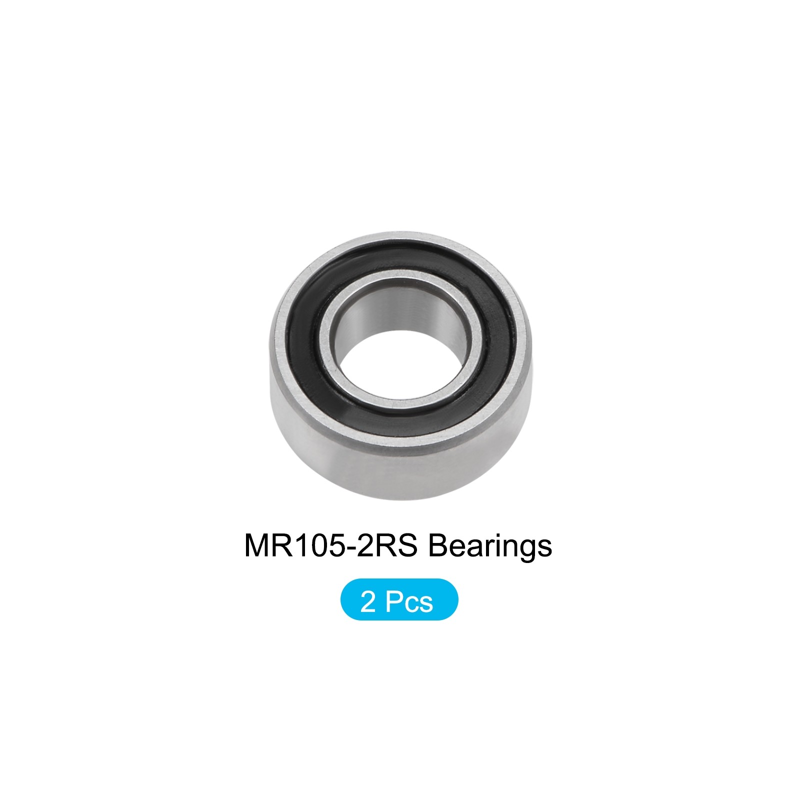 Deep Groove Ball Bearing MR105-2RS 5x10x4mm 2Pcs Chromium Steel Double Sealed