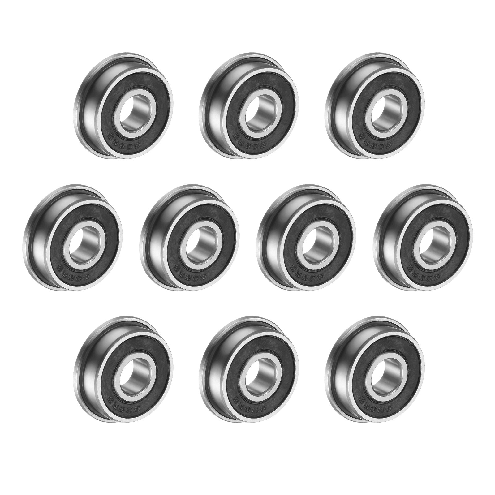10pcs F608-2RS Flanged Ball Bearing – [8mm x 22mm x 7mm]Gcr15 Flange Bearings P0