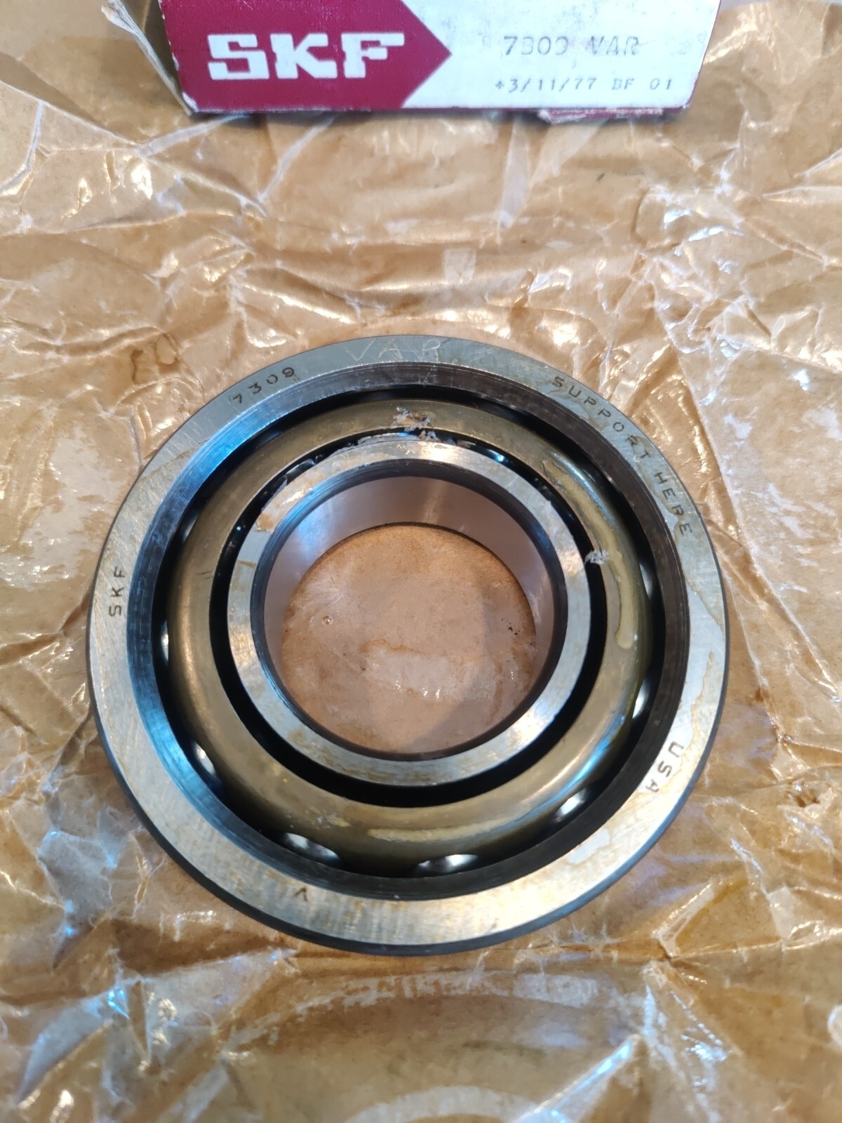 Genuine SKF Single Row Angular Contact Ball Bearing 7309 VAR 100mm X 45mm X 25mm